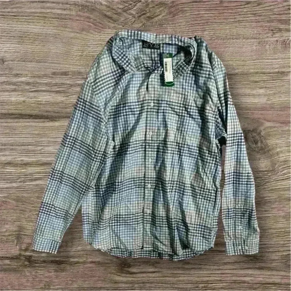 NWT Rye By Hawker Rye Shirt Men's XL  Tall Blue Check Plaid ‎ Shirt Casual